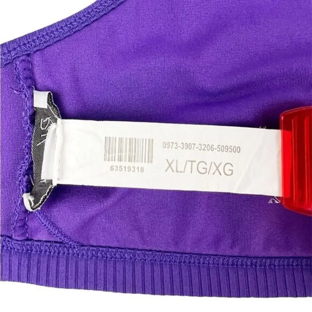 Revamped Dark‎ Purple Ribbed Bikini Top Size XL